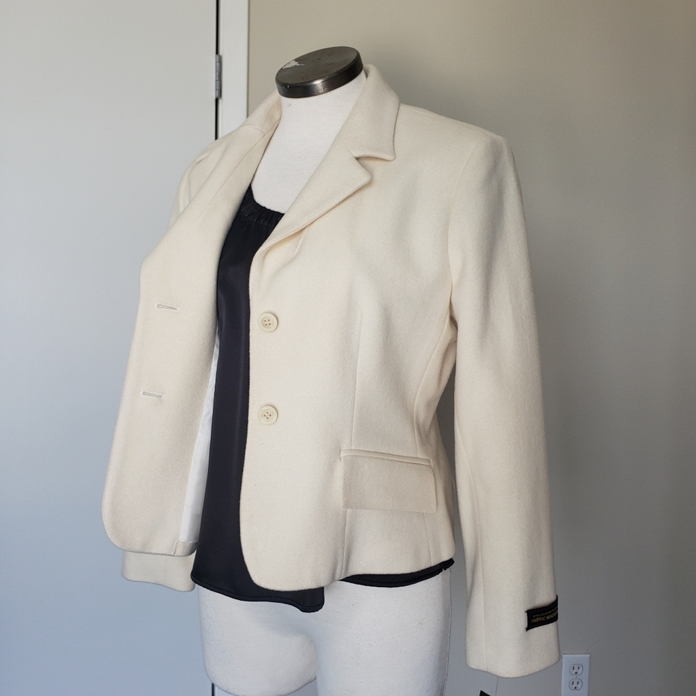 Cream Wool Jacket by "Harve Benard"